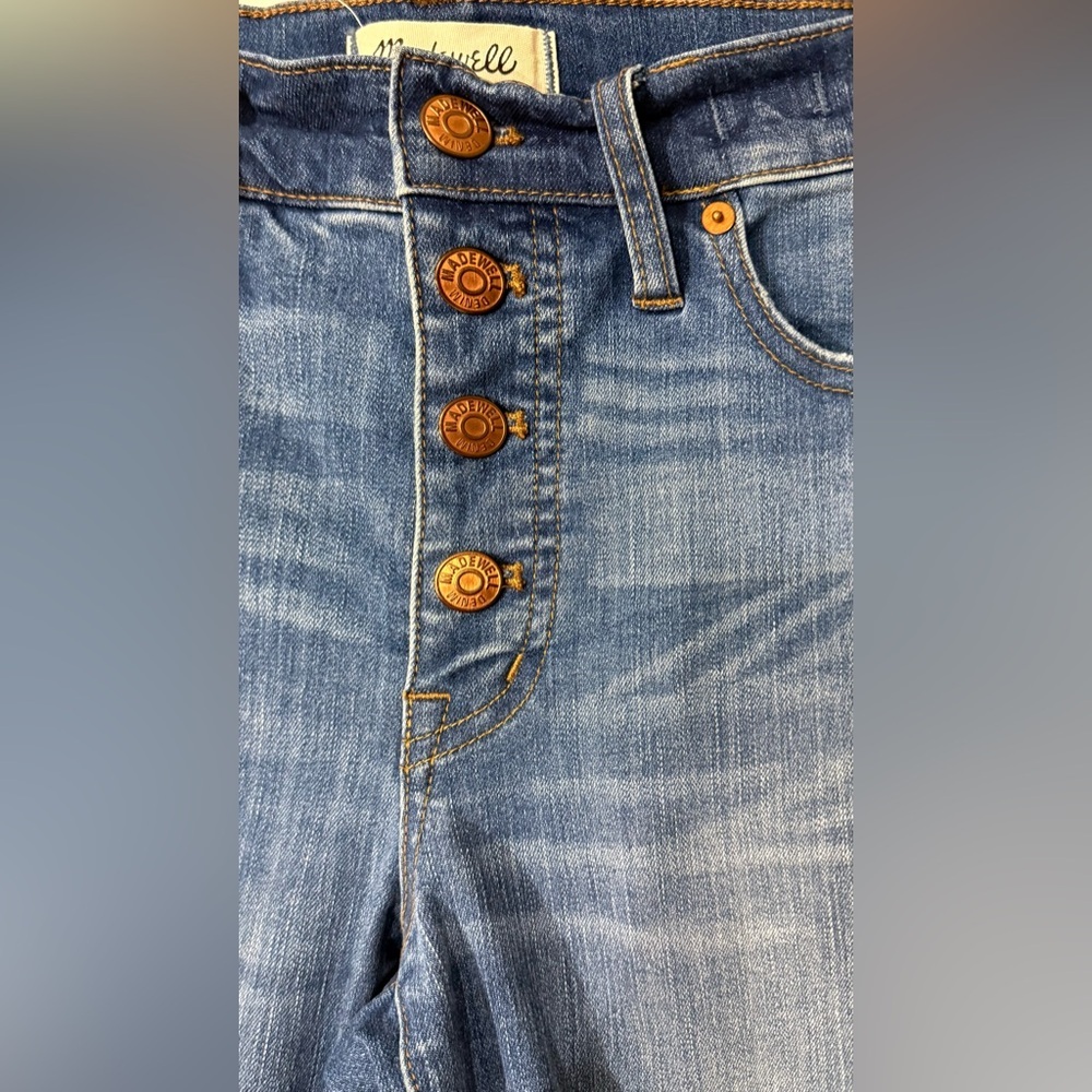 Madewell Cali Demi-Boot Button Fly Stretch Mid Rise Ankle Length Jeans Size 26 - Picture 5 of 15